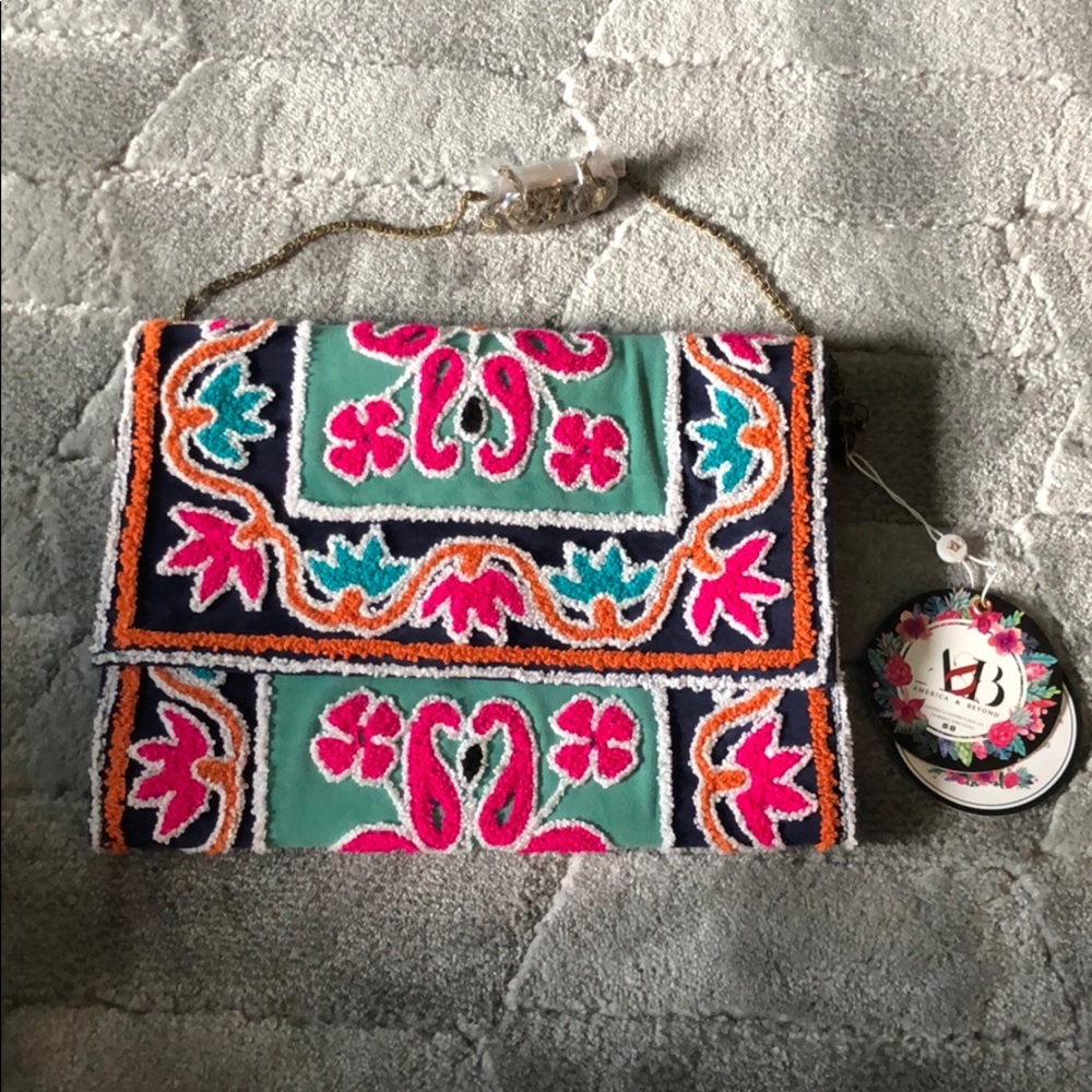 NWT America and Beyond Moroccan Flap Clutch